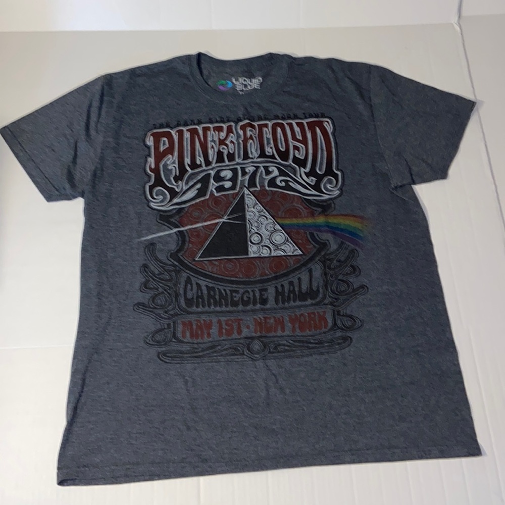 Liquid Blue Pink Floyd Unisex XL 1972 Carnegie Hall New York Graphic Tee Shirt